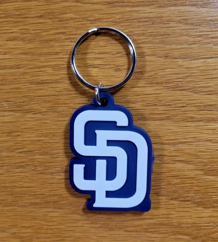 SAN DIEGO PADRES Official Team Logo MLB Baseball 2019 Rubber Key Ring Key Chain Cover