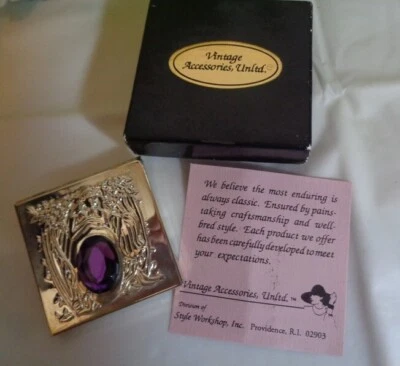 SPECCHIETTO-DOPPIO DA BORSETTA <USA UNLTD> '50, AMETISTA,LEGA ARGENTO-ORO BIANCO - Immagine 1 di 4