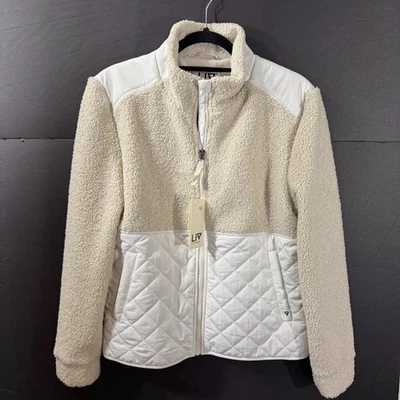 NWT Liv Outdoor Cori Sherpa Insulated Jacket Womens Sz Medium Tan white Fleece - Image 1 of 4