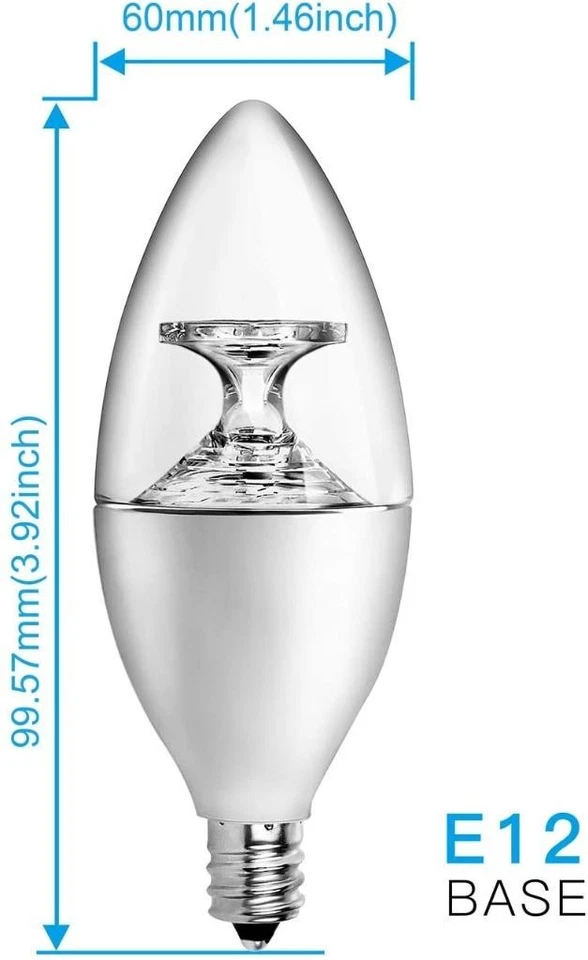 12pc 4watt 5000K B11 E12 Candelabra LED Bulb US10573-0450-6 FAST SHIP! DA2 - Image 1 of 1