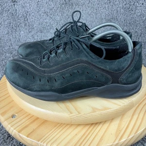 Clarks Shoe Wave Walk Sneaker Womens Size 10 Black Suede Low Top Lace Up Casual - Picture 1 of 8