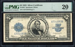1923 $5 Five Dollar Porthole Silver Certificate Note Fr#282 PMG VF 20 - Picture 1 of 3