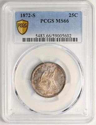 1872-S LIBERTY SEATED 25C PCGS MS 66 - Image 1 of 4