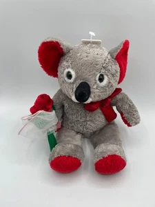 Walmart Koala Bear Plush Valentine Rose Gray Grey Red Rose Bow 12" - Picture 1 of 15