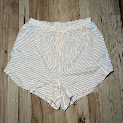 Free People Intimately Cloud Nine Boxer Seersucker Stripe Short Orange Small - Image 1 of 4