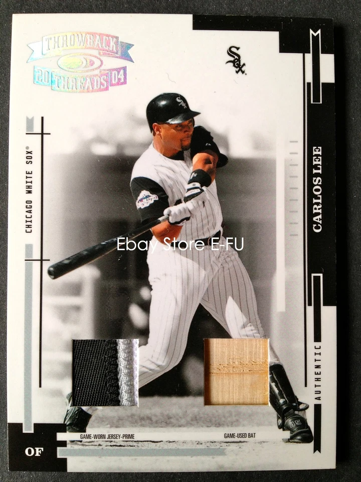 2004 Throwback Threads CARLOS LEE 3-Color Patch Jersey Game Used Bat #ed 11/25 - Image 1 of 1