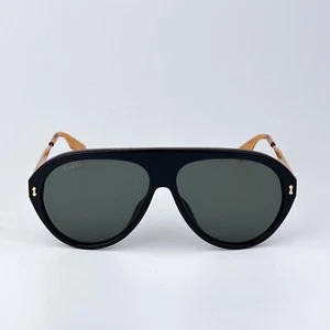 Gucci Herren Sonnenbrille Schwarz Gold Havanna Grau Pilotenbrille GG1515S 001 BRANDNEU - Bild 1 von 13