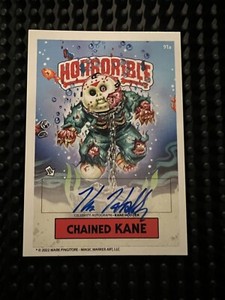 Horrorible Kids garbage pail kids autograph Hodder Pingitore 12/50 CHAINED KANE