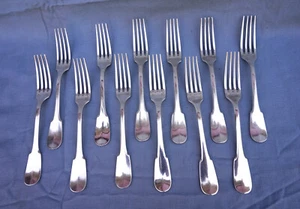 CHRISTOFLE CLUNY 12 Dinner Forks Set 8" Silverplate Flatware - Picture 1 of 5