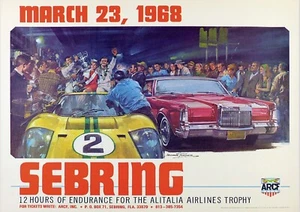 Reproduktion Vintage '1968 Sebring', Poster, Wandbild, verschiedene Größen verfügbar - Bild 1 von 1