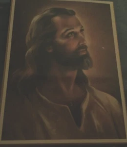 John Campbell Art Print on Wood Wall Hang Jesus Resin Covered 8"x10" - Picture 1 of 3