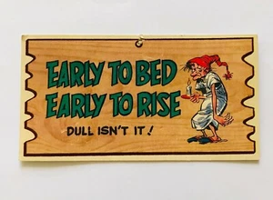 Wacky Plak Card Early To Bed Early To Rise Vintage TCG (K19) - Picture 1 of 2