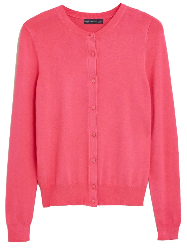 High Street Women's Crew Neck Cardigans in 3 Colours UK Size 6-22 - Image 1 of 1