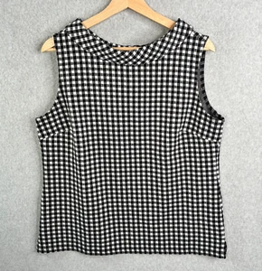 Talbots Top Women Large Black White Gingham Check Roll Neck Pullover Capsule NWT - Picture 1 of 10
