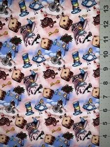 Alice in Wonderland Custom Fabric Fat Quarter 18”x28” Cotton Spandex - Picture 1 of 1