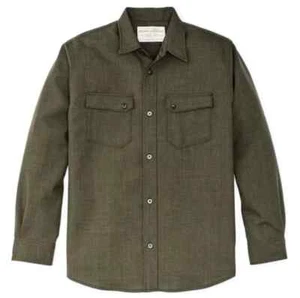 Filson Worsted Wool Guide Shirt 20263530 Forest Green Heather Olive Button Up CC - Picture 1 of 8