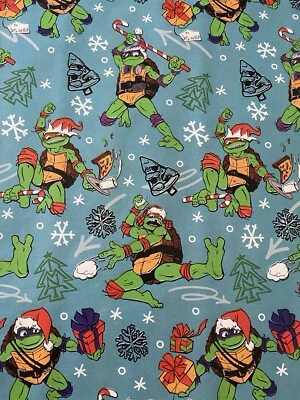 TMNT TEENAGE MUTANT NINJA TURTLES Christmas Wrapping Paper 20 Sq Ft LAST 3 !!! - Image 1 of 4