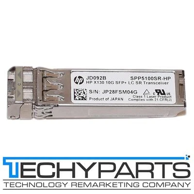 Transceptor óptico HP JD092B X130 10GbE 10GBASE-SR LC SR SFP+ 850nm SPP5100SR-HP Foto 1 de 3