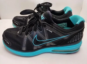 Nike LunarMX+ Flywire Women's Running Sneaker, Black / Blue, Max Air, Size 8.5 - Picture 1 of 10