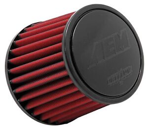 AEM 21-205DK Dryflow Red Synthetic Round Air Filter w/ 4" Flange Inlet Diameter