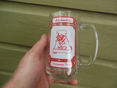 VINTAGE 1978-1979 ALABAMA CRIMSON TIDE NATIONAL CHAMPS GLASS MUG - Image 1 of 4