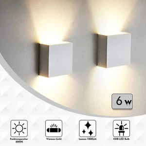 LED Wandleuchte Innen COB Wandlampe Flur Strahler Licht Up Down 6W Modern Licht - Bild 1 von 13