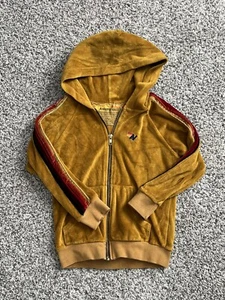 Aviator Nation Kids Mustard Gold brown Velvet Zip Hoodie Jacket Sz 8 - Picture 1 of 6
