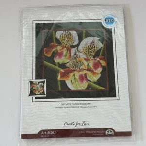 New RTO Counted Cross Stitch Kit Orchids Paphiopedilum 36*36 cm - Picture 1 of 2