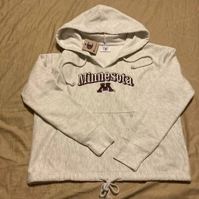 Minnesota Gophers Champion Sudadera con Capucha Recortada Tejido Inverso Para Mujer Gris MEDIANO NUEVA CON ETIQUETAS Foto 1 de 4