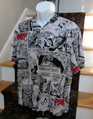 Marvel Spiderman Comic Button Up Mens Shirt H&M Size Men's Medium - Image 1 of 4