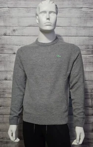 Nuevo Suéter de Lana Lacoste Calce Regular Gris Estampado Moteado Talla Pequeña - Imagen 1 de 5