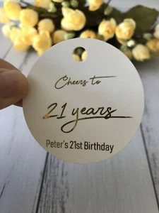 50x Real Rose Gold Foil 21st Birthday Party Gift Tags Favor Box Favor Bag Tags - Picture 1 of 3