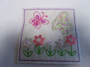 Juego de 10 bordados 4 cumpleaños con cuentas artesanías manualidades motivo para hacer tarjetas #13A97 - Imagen 1 de 2