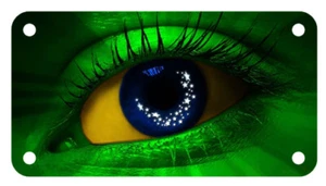 Placa de matrícula de motocicleta con bandera de Brasil 4"" x 7"" patriótica versión brasileña IV - Imagen 1 de 1