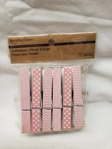 Juego de 12 prendedores de ropa estampados rosas - Imagen 1 de 6
