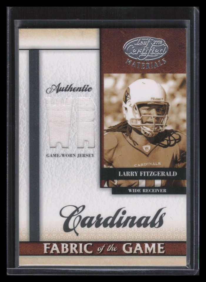 2008 Leaf Certified Fabric of Game Position 107 Larry Fitzgerald Jersey 30/50 - Image 1 of 2