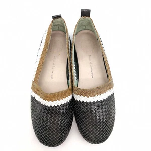 Ballerine da fumo House Of Harlow 1960 Kye in pelle intrecciata nera da donna 36,5 / 5,5 - Foto 1 di 9