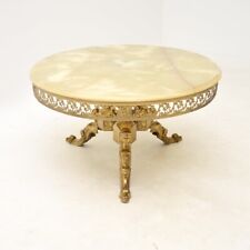 Antique French Brass and Onyx Coffee Table