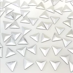 Silver Triangle Shaped Hotfix Nailhead / Available Sizes 6x6mm, 10x10mm / 100pc - Picture 1 of 5