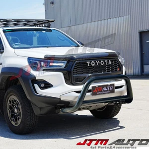 Nudge Bar 3" Black Steel Grille Guard to suit Toyota Hilux N80 GR 2020+ - Picture 1 of 4