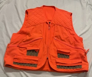 Gamehide Blaze Orange Hunting Vest Mens Large Quilted Padded Shell Pocket Safety - Picture 1 of 14