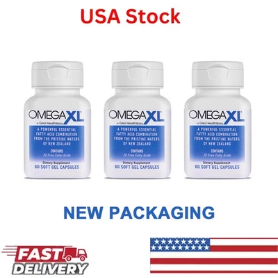 3pcs Omega XL Natural Joint Muscle Support Omega 3 Joint Pain Relief 60 Softgels - Image 1 of 4