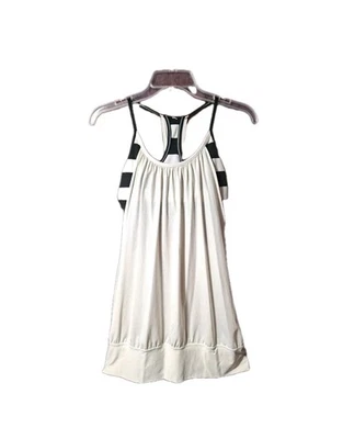 Sujetador incorporado Lululemon No Limits Tank espalda deportiva blanco roto rayas negras 8 M Foto 1 de 4