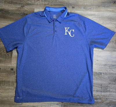 Kansas City Royals Shirt Mens XXL Shirt MLB Nike Dri Fit Polo Golf Shirt 2X NWOT - Image 1 of 4