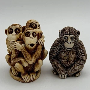 Harmony Kingdom Inside Joke Monkeys Trinket Box Figurine & Single Monkey Trinket - Picture 1 of 4