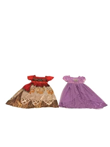 Lot of 2 Disney Princess Moana & Princess Rapunzel Play Costume Dress Size 2T - Picture 1 of 12