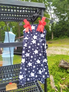 Jessica Ann stars and red bows Forth of July dress girls size 7  - Picture 1 of 2