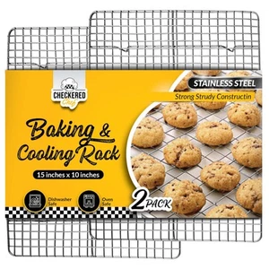 Cooling Rack for Cooking and Baking - 10" x 15" Set of 2 Stainless Steel, Ove... - Picture 1 of 9
