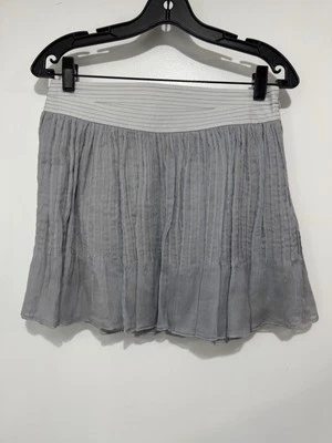 Catherine Malandrino Double Layer Silk Mini Skirt Grey Size 2 - Image 1 of 4