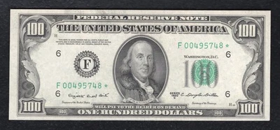 FR. 2160-F* 1950-C $100 *STAR* FRN FEDERAL RESERVE NOTE ATLANTA, GA GEM UNC (B) - Image 1 of 2